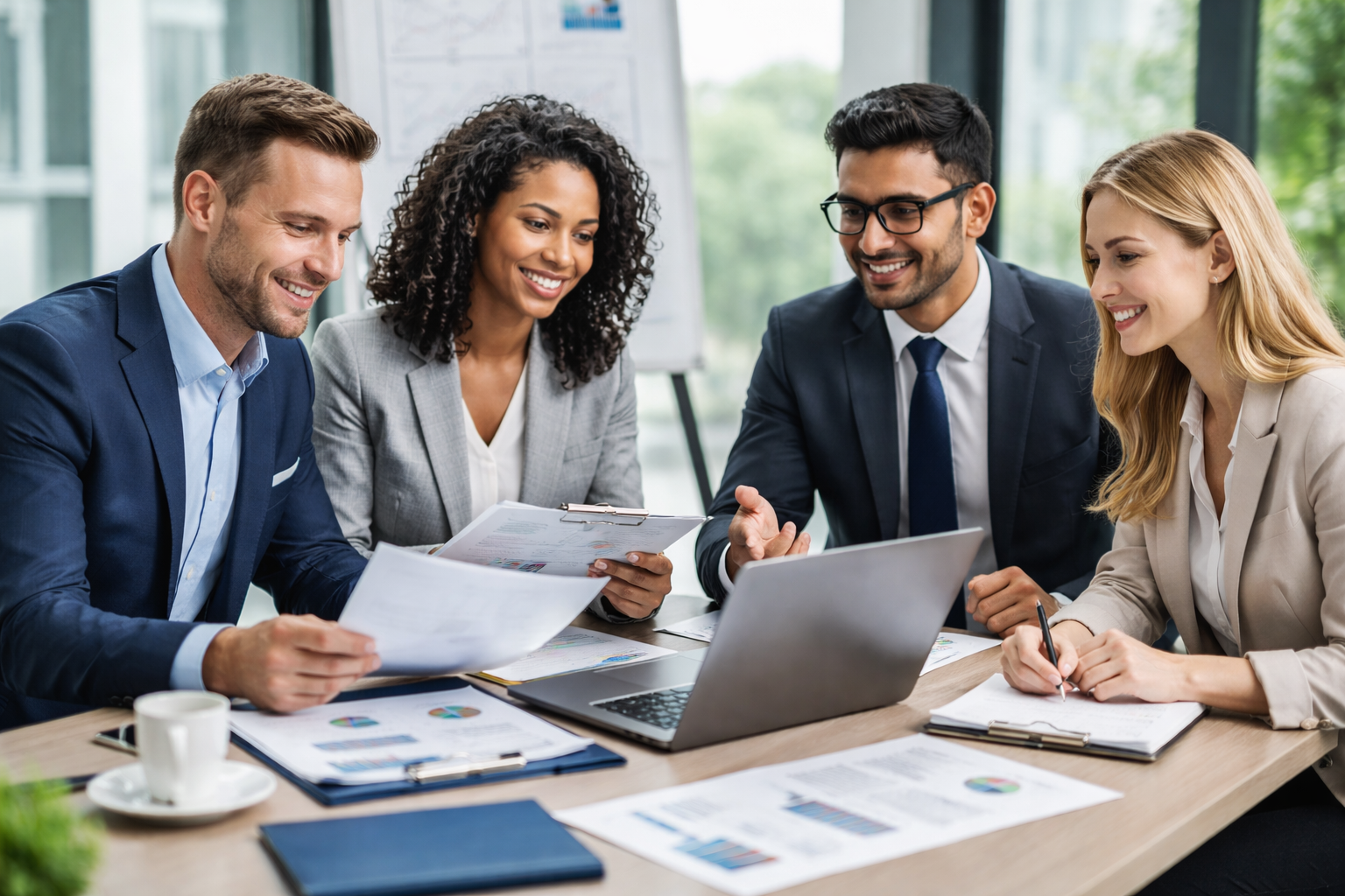 Recruitment consultants in a business meeting